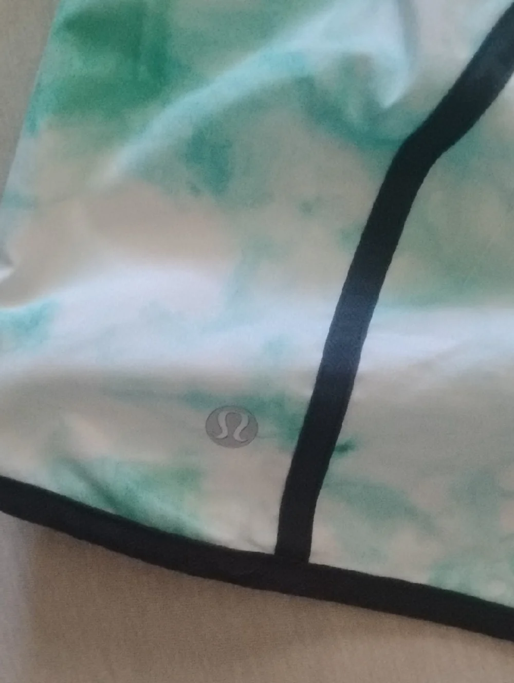 lululemon athletica Mint Tie-Dye Running Shorts with Black Trim